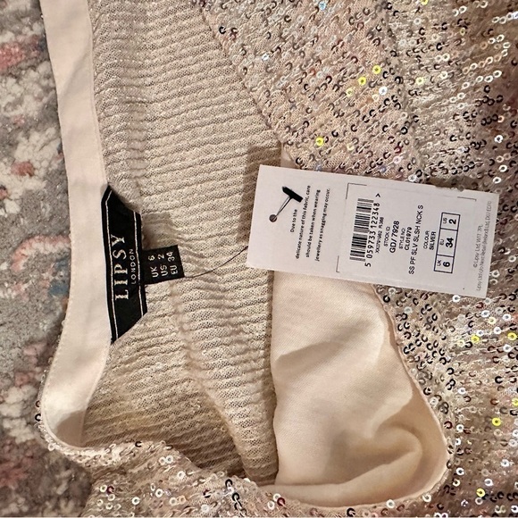 Lipsy new with tags dressy shirt glitters woman's size XS - Picture 8 of 8